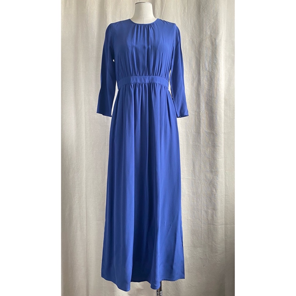 Steven Alan Long sleeved Silk Maxi Dress Blue sz 4